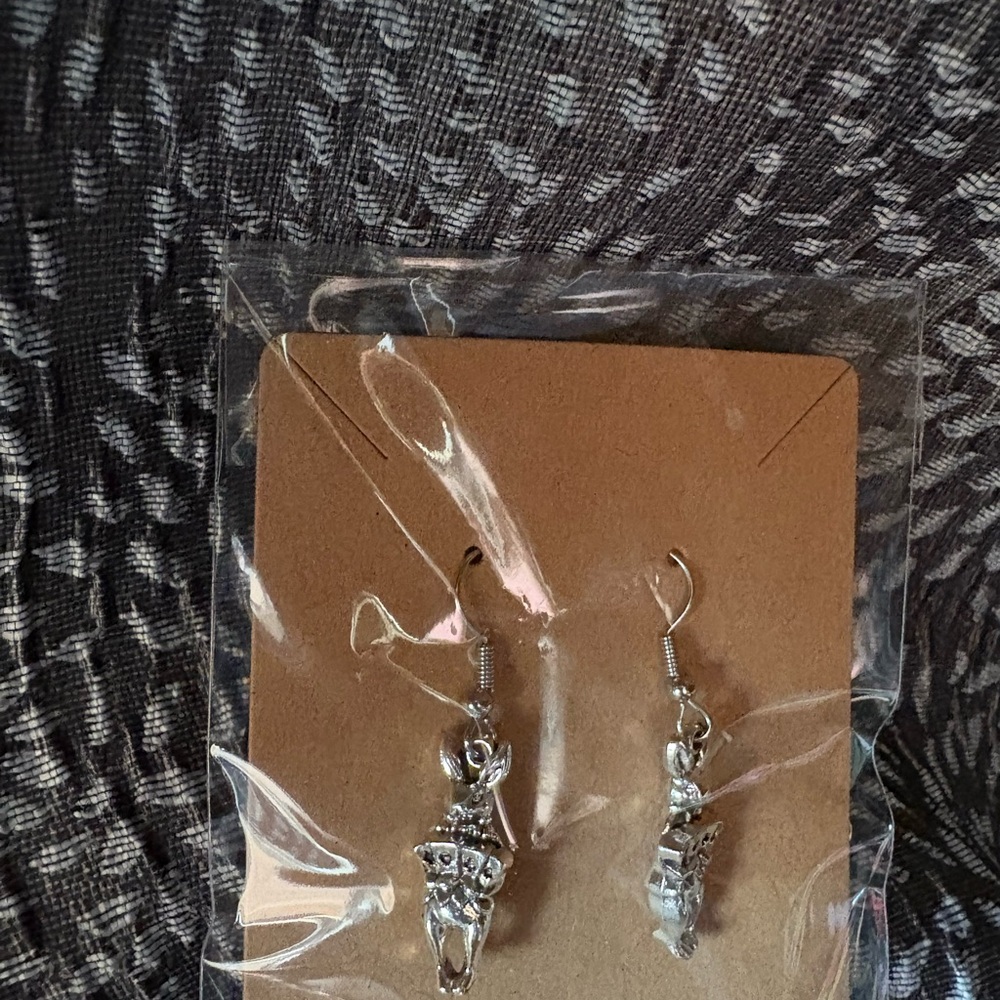Silver Rabbit Dangle Earrings - Picture 3 of 4